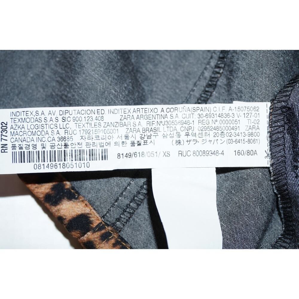 Zara Denim Pinafore Dress Women’s M Button Front Patch Pocket Layered Y2K - Picture 7 of 7